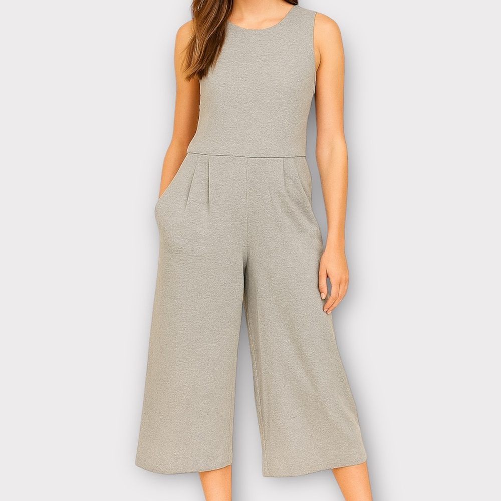 Eileen Fisher Women’s Jumpsuit Wide Leg Organic Minimalist Neutral Designer